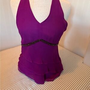 Kenneth Cole Vivid Purple Sleeveless Blouse